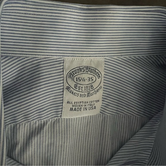 Brooks Brothers Pin Stripes Classic Button Down dress shirt Makers & Merchants - Picture 6 of 11